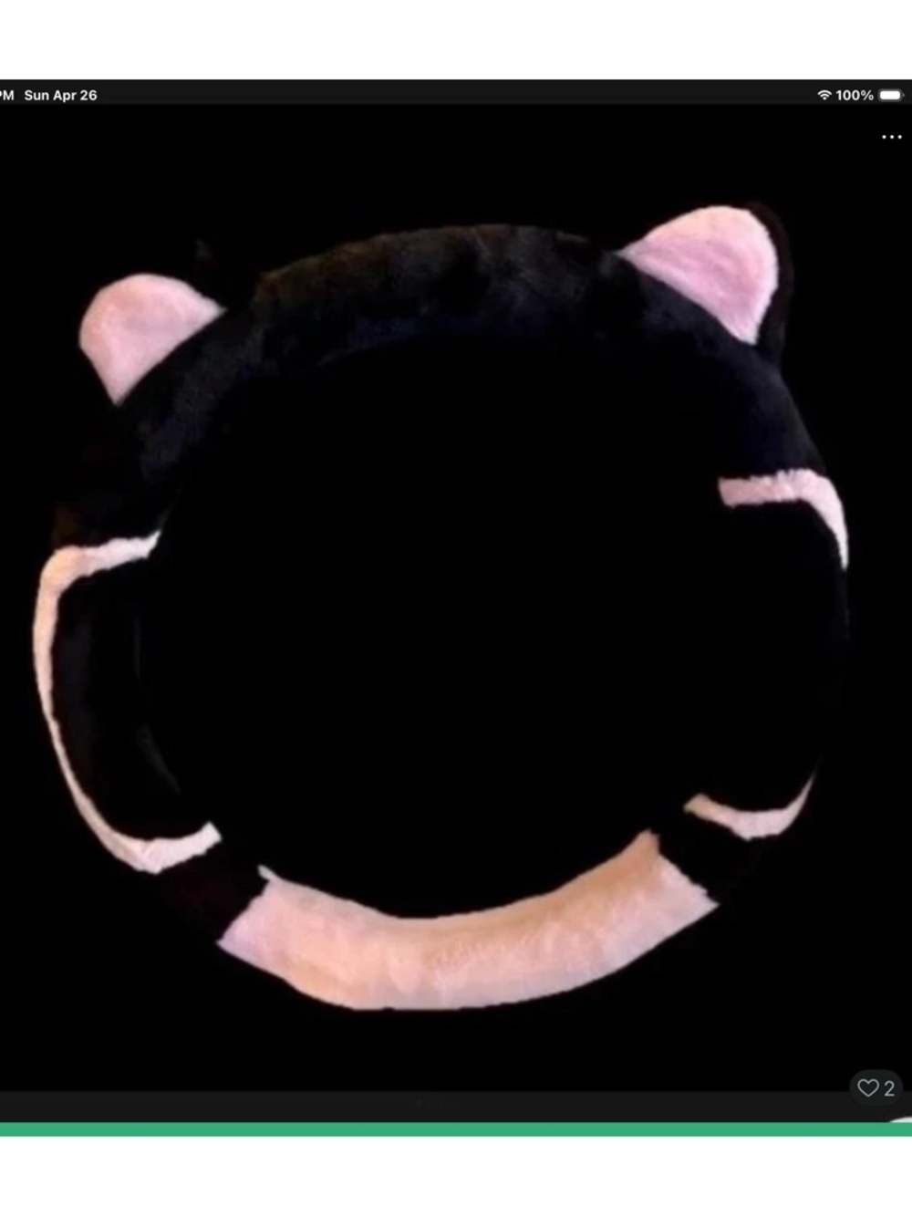 “New” Super Soft Cat Ears Steering Wheel Cover,  Fits Standard Size Vehicles,
